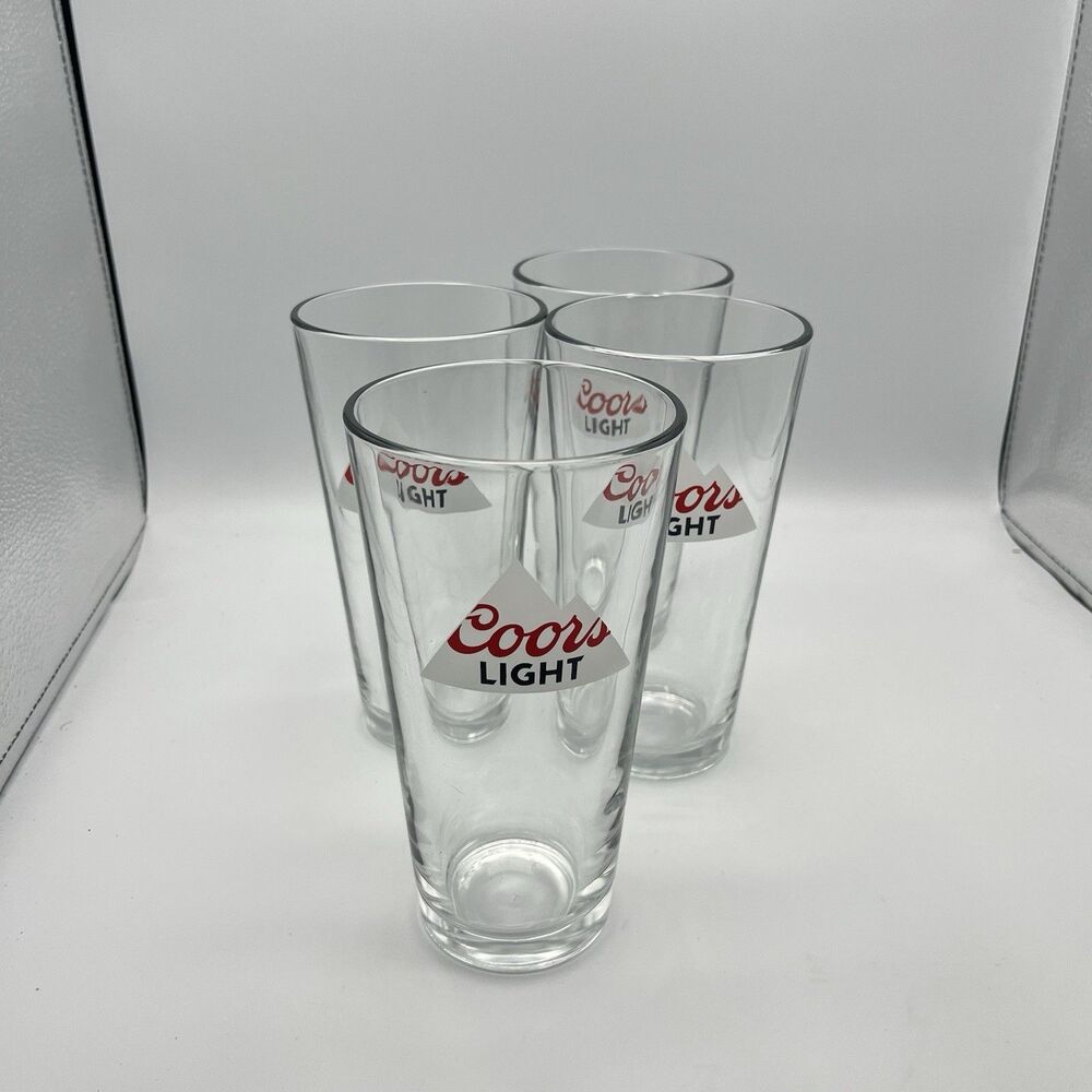 Coors Light Beer Pint Glasses 16 Oz Set Of 4